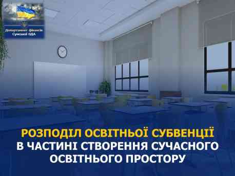 Уряд виділив освітянам на Сумщині ще 21 млн грн субвенції