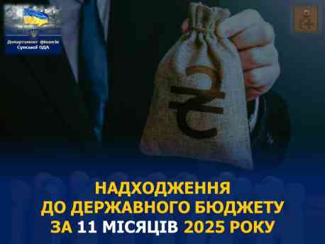За 11 місяців Сумщина сплатила у держбюджет більше 19 млрд грн