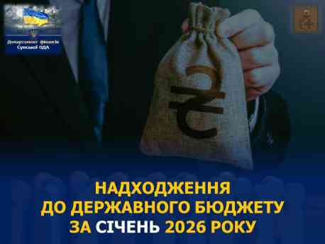 За січень платники податків Сумщини сплатили в держбюджет 1,5 млрд грн