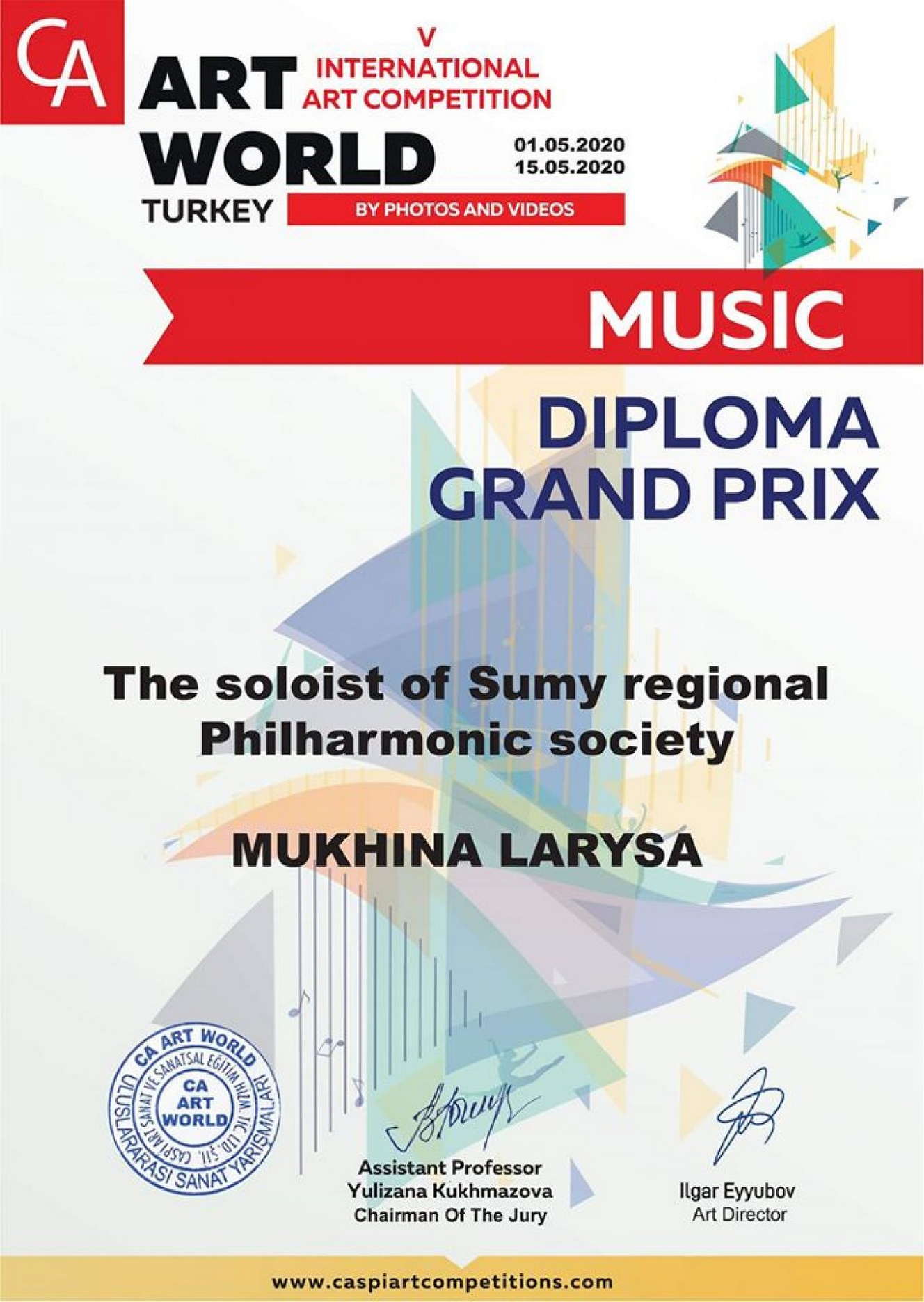 Артисти Сумської філармонії перемогли в онлайн конкурсі в Туреччині
